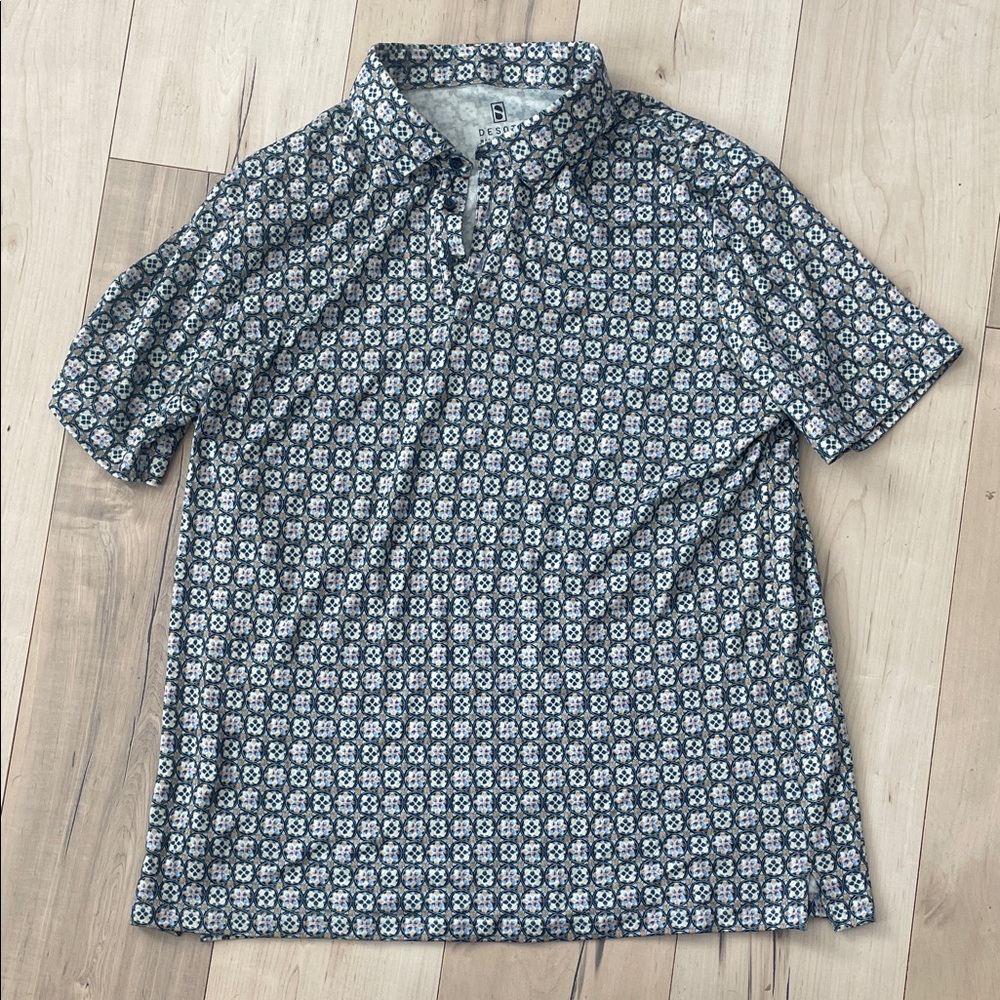 DESOTO Men's Geometric Pattern Polo sXXL